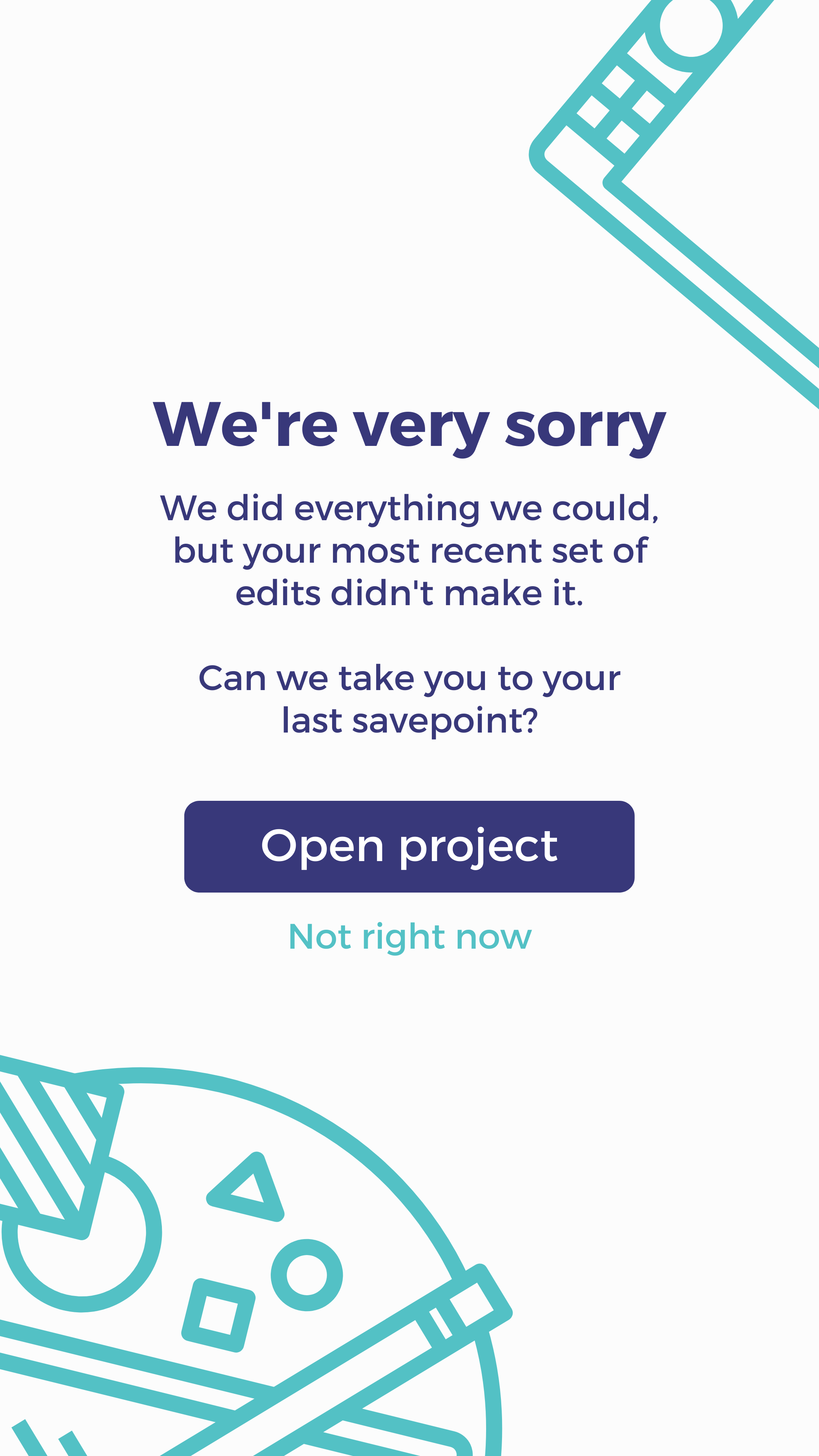 Daily UX Writing Day 5 app recovery message mockup