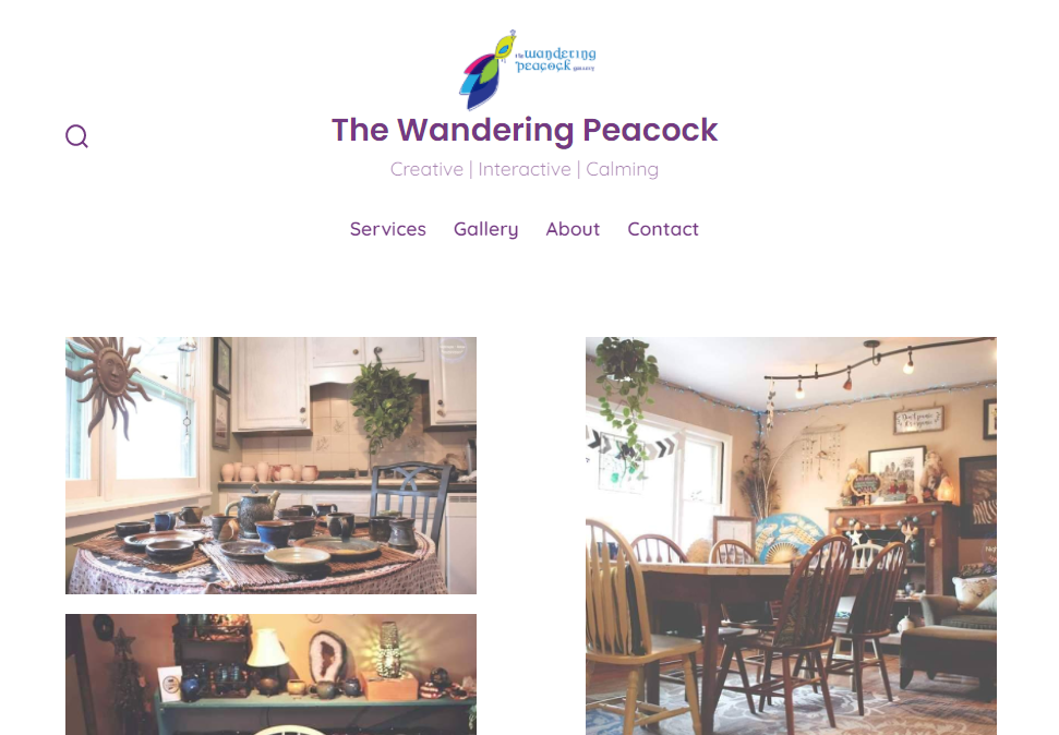 The Wandering Peacock redesigned website homepage