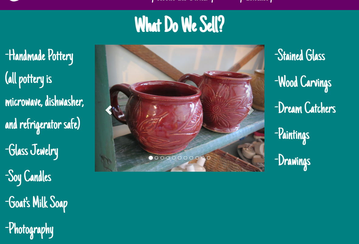 The Wandering Peacock redesigned website gallery page